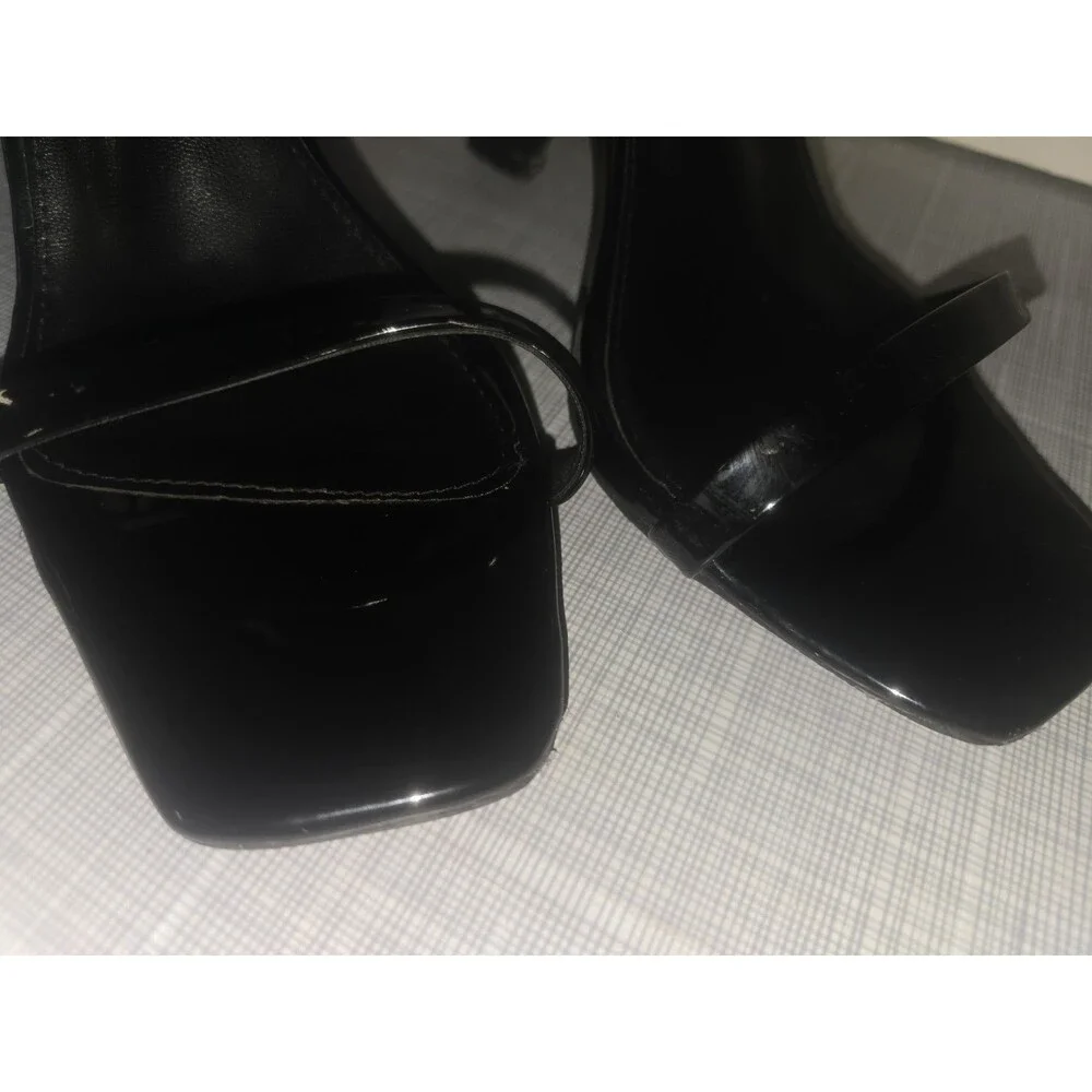 Yves Saint Laurent Opyum Black Patent Leather Sandals W 9 - Picture 5 of 12